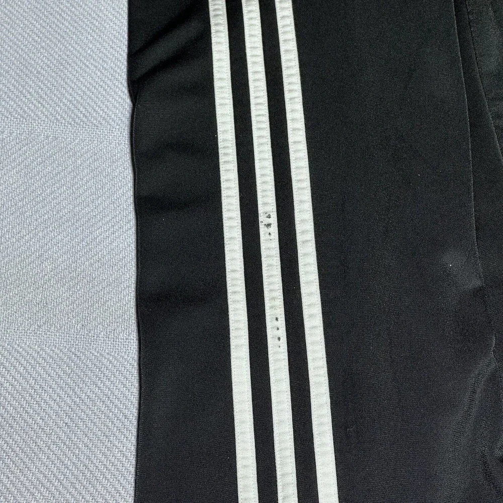 Vintage Y2K Adidas 3 Stripe Zip Pockets Black Track Pants‎ Size Medium